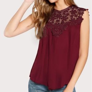 Maroon High Neck Tank Top